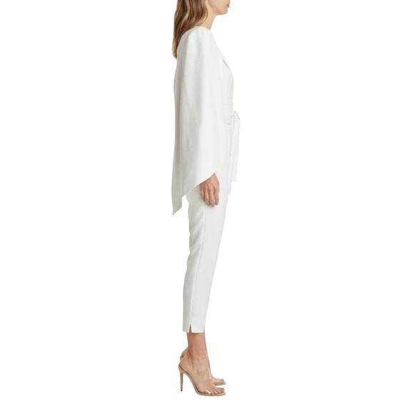NWT Lavish Alice White One-Shoulder Cape Jumpsuit Size 8 Bridal - Picture 3 of 6